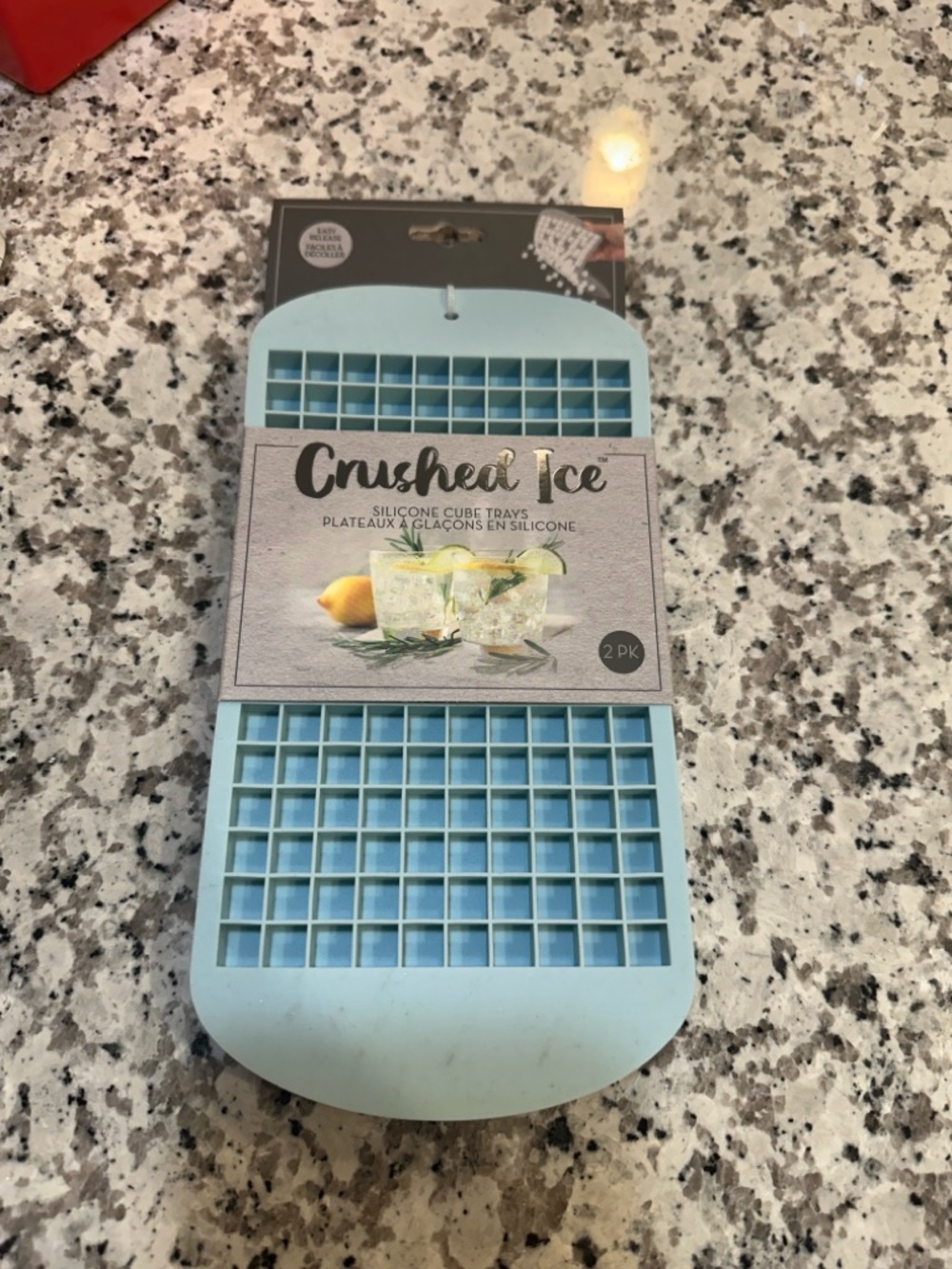 Silicone Crushed Ice Cube Trays - Light Blue (2 Pack)